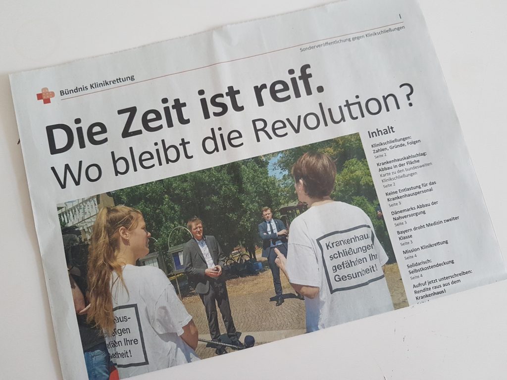 Heute erscheint die neue Zeitung des Bündnis Klinikrettung mit dem Titel 