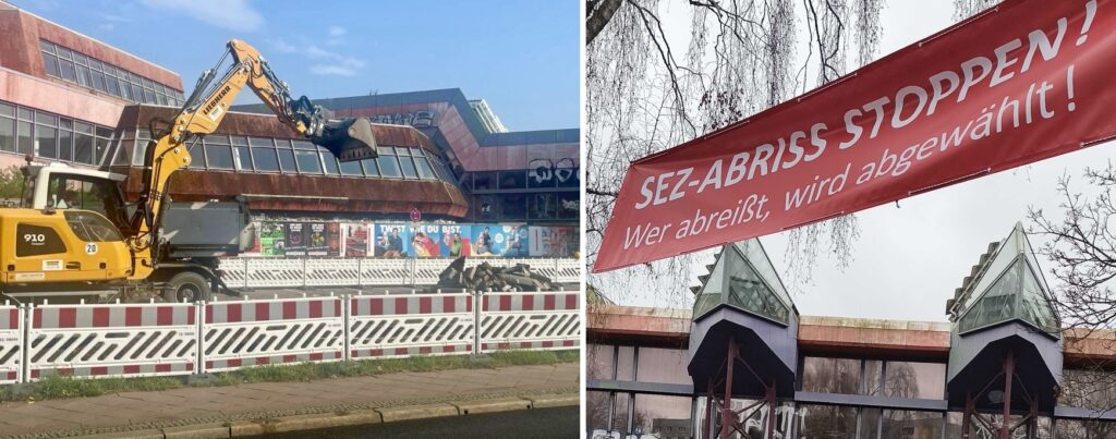 Wir fordern SPD und CDU auf, vor der Wahl den Abriss des SEZ durch die WBM zu stoppen! Dabei benötigen wir Ihre Mithilfe: Gehen Sie auf Wahlkampfstände zu, sprechen Sie die Politikerinnen und Politiker konkret auf das Thema SEZ an. Alle Infos im neuen Aktionsrundbrief.