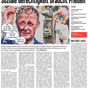 Zeitung "Ihr rüstet uns kaputt! Soziale Gerechtigkeit braucht Frieden"